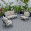 Leisuremod Walbrooke Modern 3 Piece Patio Set with Grey Aluminum Frame - 2 of 4