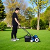 SEVOBAL Wheelbarrows and Lawn Carts 5-Blade Push Reel Lawn Mower with Grass Catcher for Eco-Friendly Lawn Maintenance, Blue, 41.3"*26"*32.9" - 4 of 4
