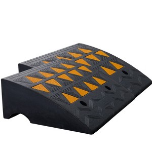 VEVOR Rubber Curb Ramp 2 Pack, 6" Rise Height Heavy-Duty 33069 lbs/15 T Capacity Threshold Ramps, Driveway Ramps with Stable Grid Structure - 1 of 4