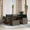 vidaXL 5 Piece Patio Sofa Set with Cushions - Gray Poly Rattan - 2 of 4