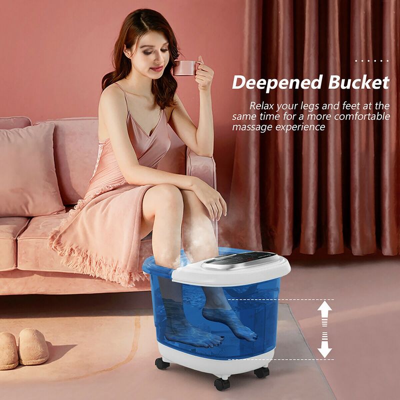 Costway Portable Foot Spa Bath Motorized Massager Electric Feet Salon Tub with Shower Blue & White/Blue/Coffee/Gray, 5 of 11