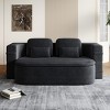 75'' Convertible Sofa Bed,2-in-1 Foldable Sleeper Sofa with Blanket and Pillows,Corduroy Chaise Lounge Sofa for Living Room-Maison Boucle - 3 of 4