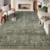 Lahome Vintage Full Coverage Floral Border Short Pile Velvet Rectangular Indoor Area Rug - 2 of 4