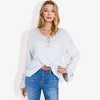 Anna-Kaci Women's V-Neck Henley Knit Sweater with Button Details - 3 of 4