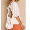 Women's Puff Sleeve Ribbon Top - POL - 3 of 4