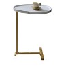 Kings Brand Furniture – Modern C Shaped Side Table, Small Marble Look End Table, Sofa Side Table, Couch Laptop Stand, Accent Table for Living Room - 2 of 4