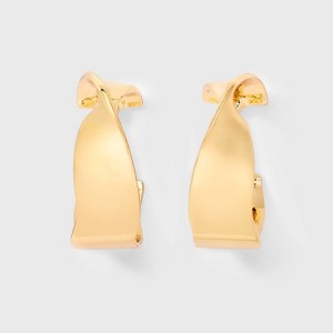 Wavy Open Hoop Earrings - A New Day™ Gold - 1 of 3