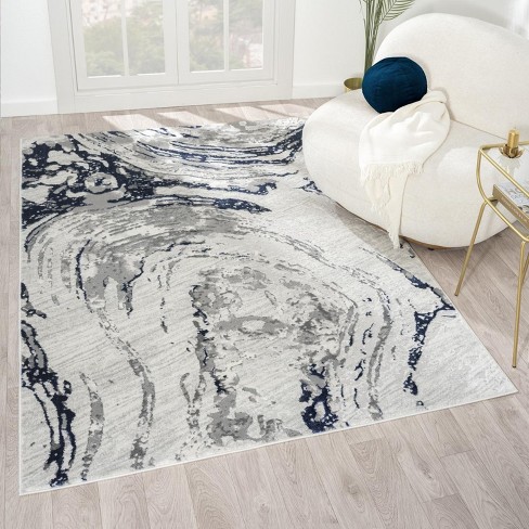 Luxe Weavers Marble Swirl Abstract Area Rug, Blue 5x7