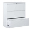 ACEPANO 35.43 in. W Metal Lateral File Cabinet with Lock & 3 Drawers for Office & Home-White - 3 of 4