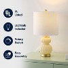 JONATHAN Y Daphne Contemporary Transitional Metal/Glass Ribbed Gourd LED Table Lamp - 4 of 4