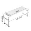 Overbed Table With Wheels, Height Adjustable Over The Bed Desk, Overbed Laptop Table, Rolling Tray Table for Home Office Hospital Bedroom White - 3 of 4