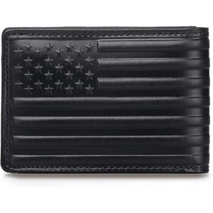 FATMOON Men's Wallet,Flag Embossed Full Grain Leather Wallet,Vintage Western Leather Short Bifold Wallet Vintage Credit Cards Holder - 1 of 4