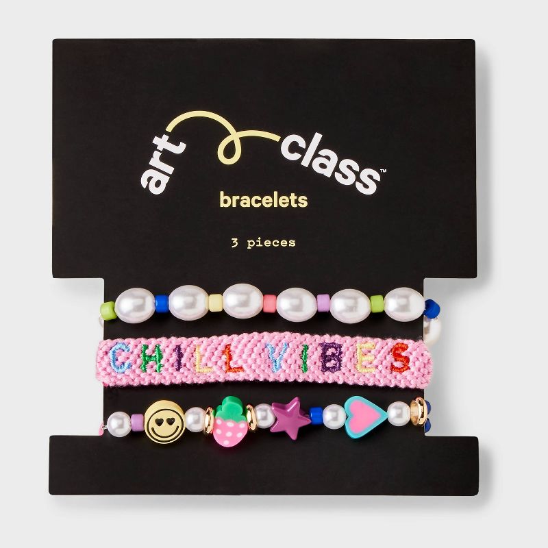 Girls&#39; 3pk &#39;Chill Vibes&#39; Friendship Bracelet Set - art class&#8482;, 3 of 5
