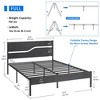 VECELO Metal Platform Bed Frame with Wooden Headboard - 3 of 4
