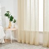 2Panels Tie-Top Rod Pocket Sheer Curtains,Solid Color with Subtle Linen Dots, Ideal for Bedroom/Living Room - 3 of 4