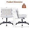 Modern Swivel Office Chair, Ergonomic Swivel Office Chair, 300lbs Capacity Cross Legged Armless Rolling Chair, Wide Seat, Adjustable Height - 2 of 4