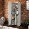 North Avenue Storage Cabinet White - Sauder: 4 Adjustable Shelves, Metal Base - 3 of 3