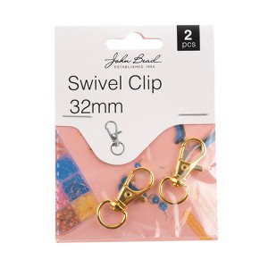 John Bead Must Have Findings Metal Gold 32mm Swivel Clip, 2 Pieces - 1 of 4
