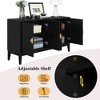 NicBex 4 Door Sideboard Cabinet Modern Large Buffet Cabinet with Gold Handles for Kitchen,Living Room,Black - 4 of 4