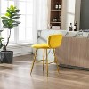 Yellow Bar Stools with Back and Footrest Counter Height Dining Chairs 2PC/SET - 3 of 4