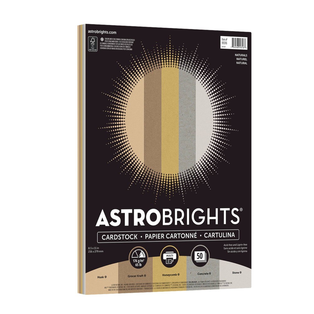 Photos - Creativity Set / Science Kit Astrobrights 50ct Printer Paper 8.5"x11" Naturals Assortment