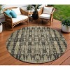 Black Taupe And Beige Moroccan Washable Indoor Outdoor Area Rug - 2 of 4