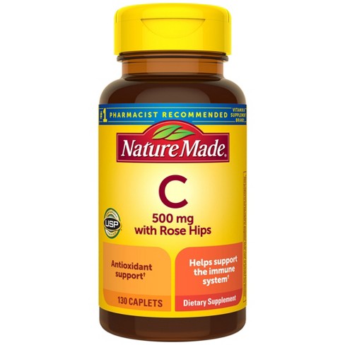 Nature Made Vitamin C 500 mg Caplets with Rose Hips - 130ct - image 1 of 4