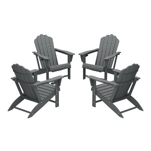 WestinTrends Highland Outdoor Patio HDPE Adirondack Chairs With Cup Holders (Set of 4) - 1 of 4