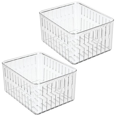 Mdesign Vented Fridge Storage Bin Basket For Fruit, Vegetables, 11 X 6 X 3,  4 Pack - Clear : Target