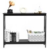 Tangkula Industrial 2-Tier Console Table X-Design Bookshelf Narrow Accent Table - 4 of 4