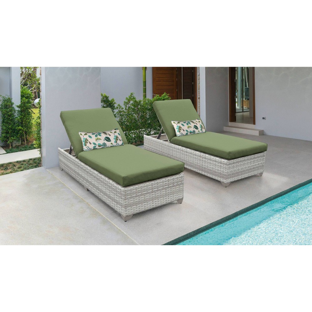 Fairmont 2pk Patio Chaise Lounges - Cilantro - TK Classics