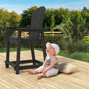 Tree City Tall Adirondack Bar Chair, Outdoor Counter-Height Chair for Patio & Deck, Heavy-Duty HDPE All-Weather Chair - 1 of 4