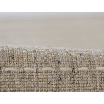 Natural Handloomed Wool Blend Striped Rectangular Rug