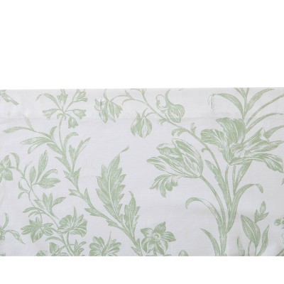 Natalie Sage Green Cotton Floral Shower Curtain