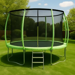 Outdoor Trampoline, 12FT Trampoline with Safety Enclosure - 440Lbs Capacity ASTM F2225-15 Certified No-Gap Net Rust-Resistant for Kids Adults - 1 of 4
