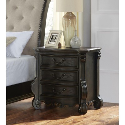 ORRD Dark Brown Nightstand, Wooden Bedside Table with Storage for Bedroom Furniture