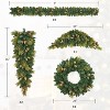 6 Pieces Christmas Decorations with LED Light, Holiday Decoration, Including 2 Garland, 1 Wreaths, 2 Swags, Christmas Decor Set for Front Doors - 4 of 4