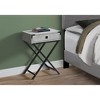 Monarch Specialties Accent Table Side End Nightstand Lamp Storage Drawer Living Room Bedroom Metal Laminate Grey Black Contemporary Modern - 3 of 4