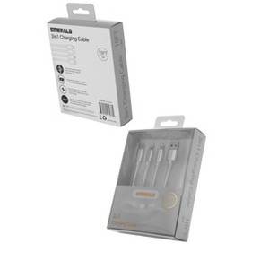 Emerald 10ft 3-in-1 Braided USB-A to Lightning, Type-C & Micro USB Fast Charging & Data Syncing Cable - 1 of 4