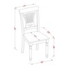 East West Furniture,Plainville Kitchen dining Chair with Wood Seat - Black & Cherry Finish., Set of 2 - 3 of 3