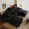 MAYEERTY 106" Modular Sofa Black - 106" Black Modular, Corduroy, No Assembly, Fits Small Apartment - 3 of 4