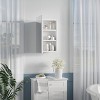 kleankin Wall-Mounted Medicine Cabinet with Mirror, Bathroom Mirror Cabinet with Single Door and Adjustable Shelves, White - 2 of 4