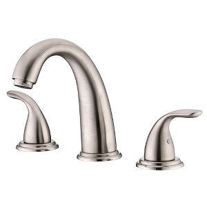 Sumerain Two Handle Widespread  Roman Tub Faucet Brushed Nickel with Brass Rough-in Valve, High Flow - 1 of 4