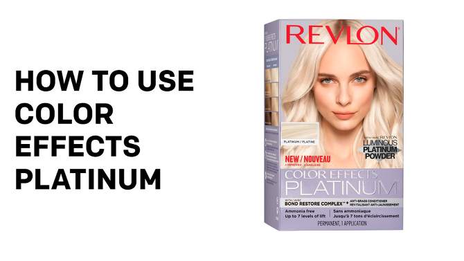 Revlon Color Effects Platinum Blonde Hair Lightening Bleach Kit Up to 7 Levels Lift - 060 Platinum - 4.95 fl oz, 2 of 9, play video