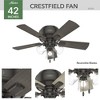 Hunter Fans 42" Crestfield Lighted Ceiling Fan Noble Bronze with Bleached Grey Pine Blades and Integrated LED Light - 4 of 4