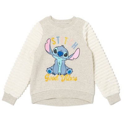 Disney Girls Fleece Sweatshirt with Faux Fur Sleeves Little Kid to Big Kid