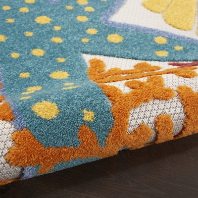 Coastal Charm Multicolor Synthetic 5'3" x 7'5" Indoor/Outdoor Rug