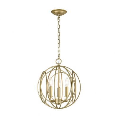 Elk Home Loughton 3 - Light Chandelier in  Golden Silver