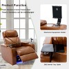 Power Motion Recliner Chair Armchair With Bluetooth Speaker,USB Ports,Cupholder,LED Light,Rotating Coffee Table,Phone Holder-Cuddlewood - 3 of 4