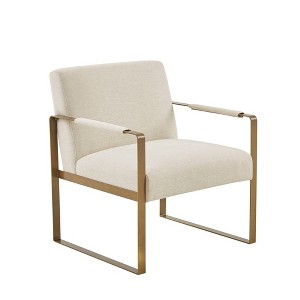 NicBex Velvet Accent Chair,Upholstered Living Room Chairs with Mid-Height Backrest and Metal Arms and Legs,Accent Chairs for Living Room - 1 of 4